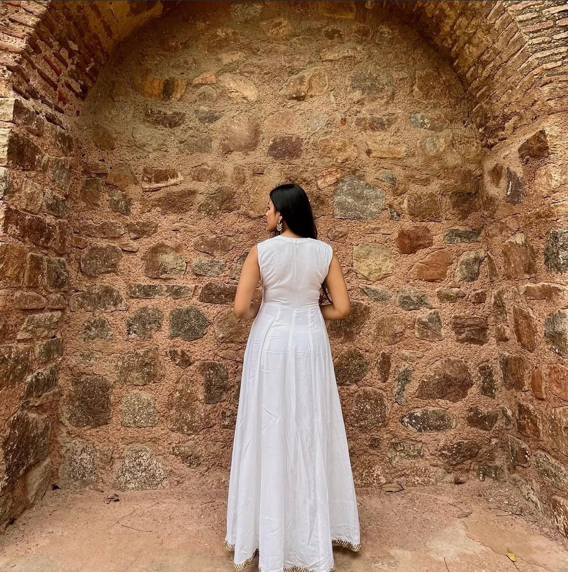 White Anarkali