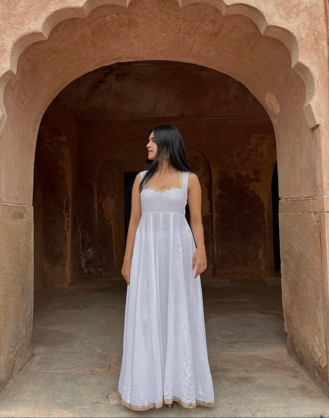 White Anarkali